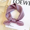 Scarves Luxury Solid Color Nature Silk Square Scarfs For Women Neck Ties Foulard Neckerchief Hairband Hands Bag Ribbons Headband