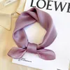 Sjaals Luxe Effen Kleur Natuur Zijde Vierkante Sjaals Voor Vrouwen Stropdassen Foulard Halsdoek Haarband Handen Tas Linten Hoofdband