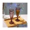 Wine Glasses Party Anniversary Christmas Birthday 5Oz Vintage Pattern Embossed Champagne Glass 150Ml Premium Drop Delivery Home Garden Dhrly