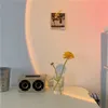 Vases Striped Simple Glass Vase Fashion Hydroponic Home Decoration Desktop Living Room 230731