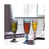 Wine Glasses Party Anniversary Christmas Birthday 5Oz Vintage Pattern Embossed Champagne Glass 150Ml Premium Drop Delivery Home Garden Dhrly