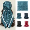 Scarves 90CM Fashion Fresh Polka Dot Square Scarf Women Satin Printed Neck Silk Multifunctional Shawl Headbands