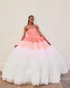 Casual Dresses Gorgeous A Line Ruffled Tulle Prom Gowns Strapless Mix-Color Tiered Pleated Lush Mesh Evening Gown Fluffy Ruffles Long
