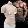 Peito Falso Silicone Forma de Peito Masculino Músculo Peito Melhorar a Postura Masculina Modelador Corporal Traje Hunk Traje Vestido de Festa de Halloween 230731