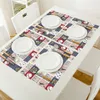 Caminho de mesa 4/6 pçs conjunto de tapetes de beisebol esportes vermelho branco azul impresso guardanapo acessórios de cozinha festa em casa jogos americanos decorativos