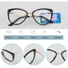 Eyeglass Frame Fashion Cat Eye Anti Blue Light Eyewear Glasses For Women Transparent Metal Frame Eyeglasses Women's Clear Lenses Shades x0731