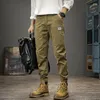 Jeans Masculino Streetwear Moda Masculina Emendada Designer Calça Cargo Casuais de Bolso Grande Hombre Hip Hop Joggers Calça Lazer Perna Larga