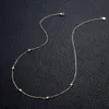 ストランドストリングIogou Choker 925 Sterling Silver Round 2 5mm D女性用バージンズガールズ14Kゴールドギフト16 2インチ230729