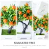 Decoratieve Bloemen Decor Kantoor Geld Boom Simulatie Oranje Bonsai Plastic Bloem Faux Nep Decors Kunstmatig Fruit