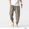 Pantalons pour hommes été Y2k coton lin décontracté Harem hommes Joggers homme pantalon mâle Style chinois Baggy 2023 Harajuku vêtements