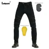 Men's Jeans Ladiguard Plus Size Men Demin Pants Western 2023 Bike Sliming Bottom Male Padding Trouser Patchwork Outdoor Pant