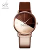 Autres montres SK montres en cuir de luxe femmes montres à quartz de mode créative pour Reloj Mujer 2019 montre-bracelet pour femme SHENGKE relogio feminino J230728