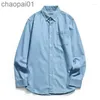 Chemises décontractées hommes haut de gamme marque hommes à manches longues chemise en jean japonais Simple à la mode tout match Jean veste 2023 printemps automne mâle