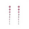 Dangle Boucles D'oreilles De Mode Contracté Zircon Femmes En Alliage De Cuivre Pour La Fête D'anniversaire Cadeau Usine Boutique En Gros Prix