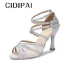 Tanzschuhe CIDIPAI Latin Dance Schuhe Frau Seide Satin Tanz Sandalen Ballsaal Tanz Schuhe Weichen Boden Strass Hochzeit Schuhe Frauen 230729