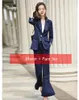 Costumes pour femmes Mode Casual Blazer Femmes Veste À Manches Longues Bleu Travail Bureau Uniforme Styles Vêtements D'affaires