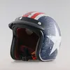 Motosiklet Kaskları Dot Onaylı Retro Yarı Açık Motosiklet Kask Casco 34 Açık Yüz Kask Kafe Racer Chopper Scooter Capacete Ücretsiz Kargo X0731