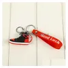 Keychains Lanyards 2Pcs/Sets Designer Sile 3D Sneaker White Keychain Men Women High Quality Key Ring Fashion Shoes Bag Car Pendant B Otn76