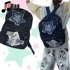 Borse da scuola Denim Borsa da donna Zaino Stelle Y2K Studente Grande capacità Gothic Harajuku Splicing Spice Girl Punk Zaino fatto a mano 230729