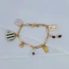 Armband REAL 18K GULD PLATED DAISY BIL Glasögon Kedjan Armband smycken Brev bröllop presentfabrik grossist med gratis dammväska