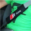 2pcs زوج حزام الأمان Cover Cover Sive S Line Rs Logo Soft Strap Protector لـ Audi A3 A4 A5 A6 Q5 Q7 Car Tyling1882