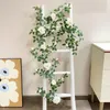 装飾的な花は、人工吊り垂れ下がっている花輪の絹の葉のvine rattan for Home Wedding Arch Christmas Party Decor Plants Ivy