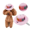 Ropa para perros Sombrero para mascotas Ajustable Fácil de usar Adorno de flores Decorativo Sin olor Decoración Suministros de accesorios de pografía