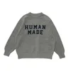 Herrtröjor High Street Tiger Print Letter Casual Pullover Human Made and Women's Y2K Oversize Sticked Loose Winter Clothes 230731