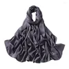 Halsdukar Fashion Silk Stain Scarf Pain Mjuka sjalar och Wraps Beach Stal Office Lady Hair Tie Kerchief Pannband 180 70 cm