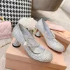 2023-diamond buty na wysokim obcasie Buty siatkowe oddychające dziewczyny Pearl Crystal High Heels Wakacje Słodkie eleganckie buty księżniczki