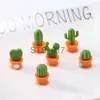 Koelkastmagneten Creatieve Koelkastmagneet Decor Set van 6 stuks 3D Leuke Cartoon Cactus Prikbord Koelkastmagneet Sticker Cadeau Woondecoratie x0731