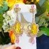 Dangle Earrings KellyBola Exclusive Luxury Clear Crystal Pendant Women's Wedding Party Anniversary Daily Fashion Jewelry Accessories