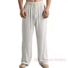 Men's Large Loose Cotton Pants 3xl 4xl 5xl plus sizer Casual Linen Breathable Straight Low Wait Sports Sweatpants Trousers Outfits pants For Men