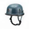 Caschi moto Nuovo stile tedesco della seconda guerra mondiale Vintage di alta qualità in pelle PU Moto viso aperto Mezzo casco Chopper Retro Mezzo casco Moto Capacete x0731