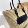 Bucket Totes Designer Bag Raffia Tote Crochet straw Large capacity Women Beach Handbag Straw Bags Real Leather Shopping Purse Wallet Handbags Top Quality Popular