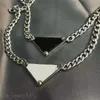 Elegant luxury necklace creative triangle pendant necklace couple vintage thick chains for men valentine s day plated silver jewelry designer for women ZB011 C23