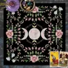 Toalha de Mesa Toalha de Altar da Lua Alter Pano Tarot Toalha de Mesa Flor Tarot Mat Decoração para Casa de Campo Núcleo R230726