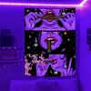 Tapeçarias Trippy Hippie Tapeçaria para pendurar na parede Cool Girl Anime Quarto Decoração Estética Casa