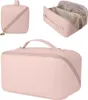 Bolsas de cosméticos, bolsa de viaje de gran capacidad, bolsa de maquillaje de PU portátil, neceser de baño impermeable para mujer, Kit de aseo multifuncional