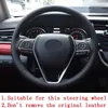 DIY Sew Steering Wheel Cover to Toyota Camry 2018-21 Corolla 2020-21 RAV4 Avalon 2019-21 Black Leather Interior Excalies256a