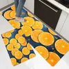 Carpets Orange Print Kitchen Mat Entrance Doormat Fruit Printed Kitchen Rug Home Floor Balcony Anti-Slip Carpet Home Decor R230731