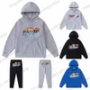 Hommes t-shirts marque TRAPSTAR imprimé vêtements de sport hommes 15 couleurs chaud deux pièces ensemble sweat à capuche ample pantalon Jogging