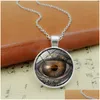 Pendentif Colliers Dragon Eye Time Collier De Pierres Précieuses Sier Bronze Verre Cabochon Pour Femmes Hommes Mode Bijoux Drop Delivery Pendentifs Dhey6