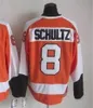 1980 Movie Vintage Hockey 27 Ron Hextall Jerseys CCM Embroidery 88 Eric Lindros 26 Brian Propp 8 Dave Schultz 28 Claude Giroux Jersey White Oraneg Black