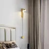ウォールランプテマーノルディックブラスリード3色のクリエイティブシンプルなゴールドベッドサイドスコンセライトホームリビングルームベッドルーム