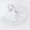 False Nails 50Pcs Clear/Natural French Style Acrylic UV Gel Fan Shaped Round Head Fake Nail Art Tips Polish Display Tools