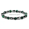 Bracelet en pierre de magnétite perlée guérison cristal pierre précieuse charme Chakra femmes hommes bijoux de mode livraison directe Dhgarden Dhmxu