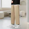 Pantalons pour hommes pantalons à la mode respirant taille élastique confortable mince glace soie été hommes vêtements quotidiens