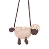 Sac pour enfants en laine fait à la main Nouveau dessin animé mignon petit agneau tricoté portefeuille zéro pour garçons et filles bandoulière à une épaule 230731