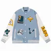 Men Biker Varsity Jacket Men Baseball Wear Luxury Team Baseball Fashion Ladies Man Embroidered Letter Pattern Single Breasted Street Lvse 21